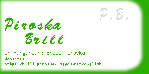 piroska brill business card